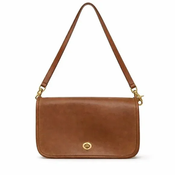 Vintage Coach Convertible Clutch English Tan Leather  USA Made 654-6847 - Picture 2 of 14